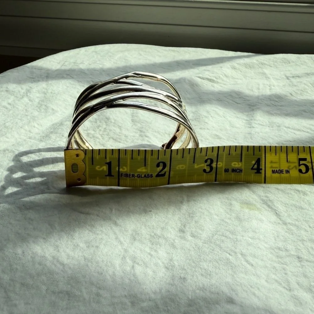 Stella‎ & Dot Odette Fitted Silver Cuff Bracelet